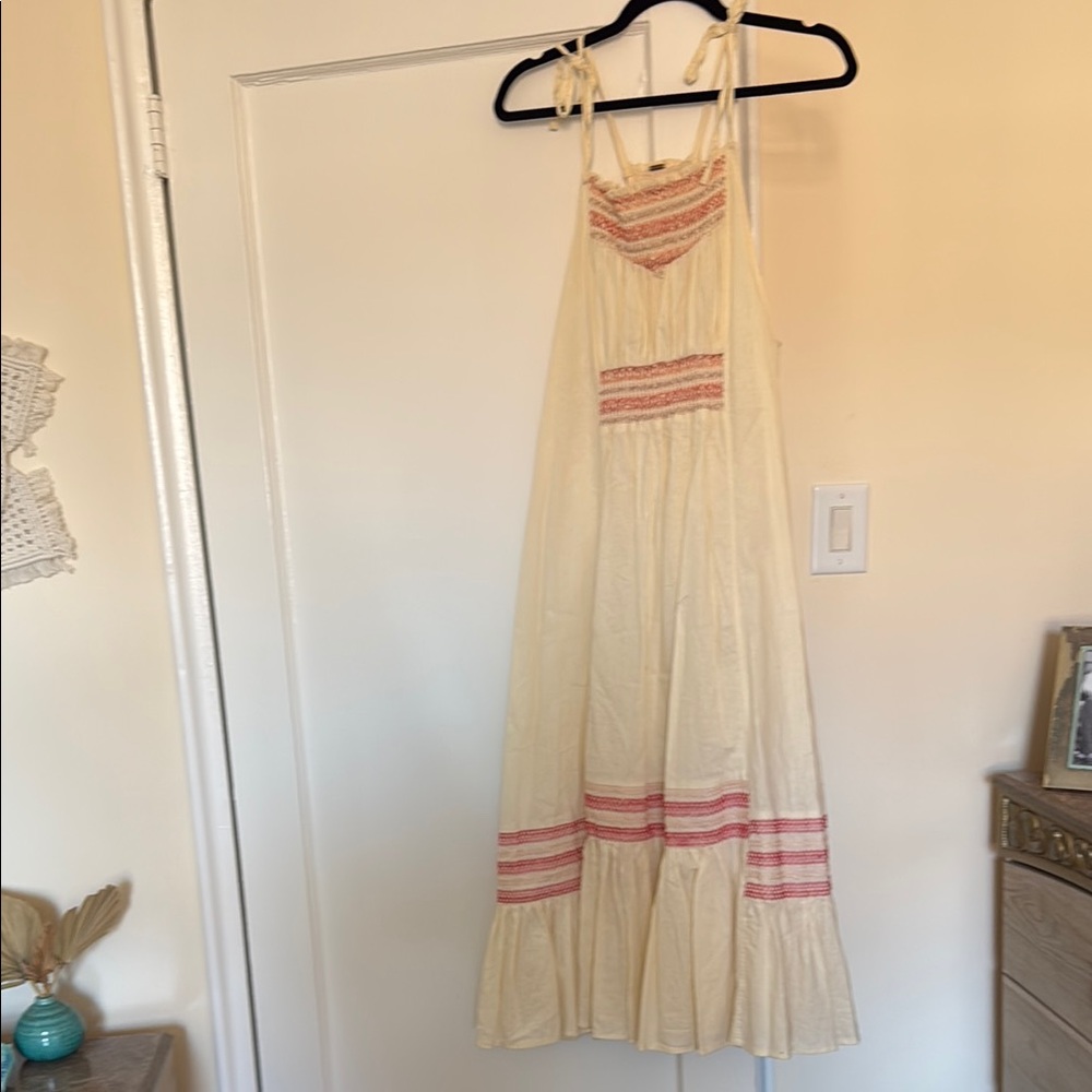 Free people Cream and Pink Maxi Dress